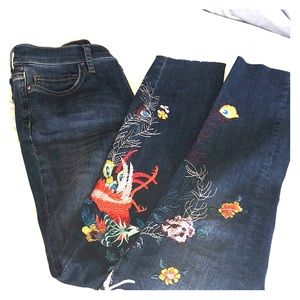 Free People Embroidered Jeans
